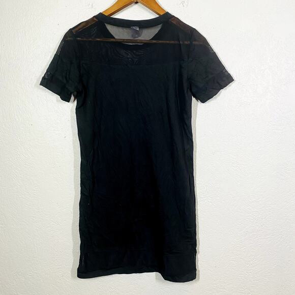 Disney Minnie Mouse Mesh Trim T-Shirt Dress Leggings Top Black - S - Picture 4 of 4